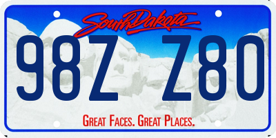 SD license plate 98ZZ80