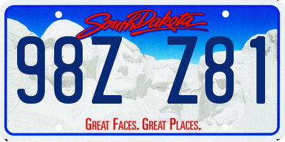 SD license plate 98ZZ81