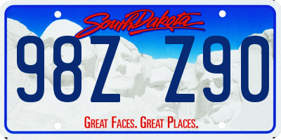 SD license plate 98ZZ90