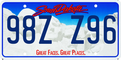 SD license plate 98ZZ96