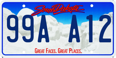 SD license plate 99AA12