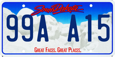 SD license plate 99AA15