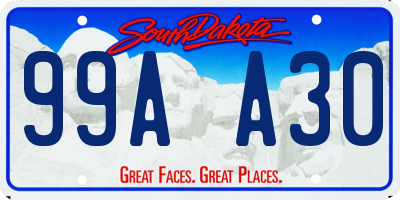 SD license plate 99AA30