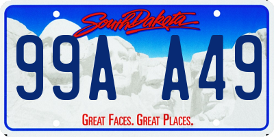 SD license plate 99AA49
