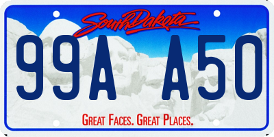 SD license plate 99AA50