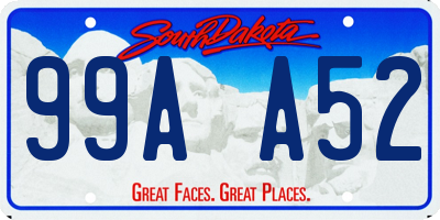 SD license plate 99AA52