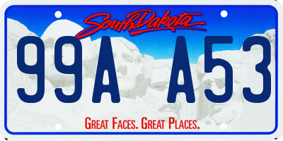 SD license plate 99AA53