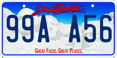 SD license plate 99AA56
