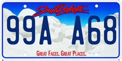 SD license plate 99AA68