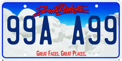 SD license plate 99AA99