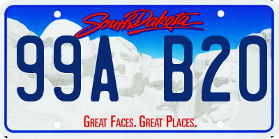 SD license plate 99AB20