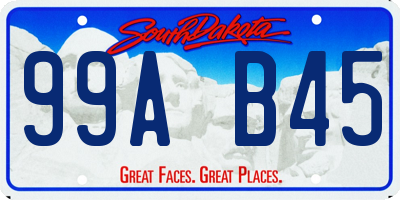 SD license plate 99AB45