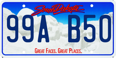 SD license plate 99AB50