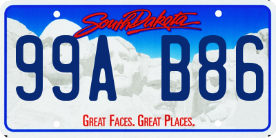 SD license plate 99AB86