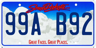 SD license plate 99AB92