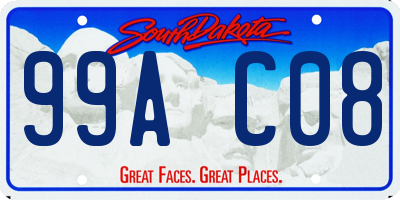 SD license plate 99AC08