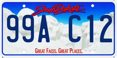 SD license plate 99AC12