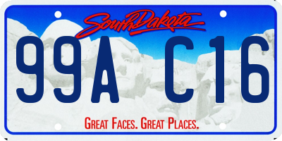 SD license plate 99AC16