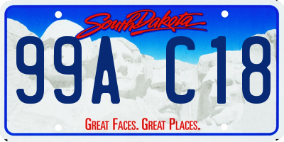 SD license plate 99AC18