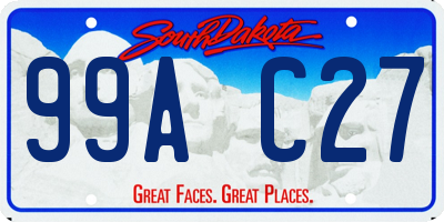 SD license plate 99AC27
