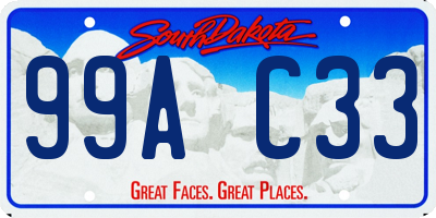 SD license plate 99AC33
