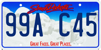 SD license plate 99AC45