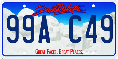 SD license plate 99AC49