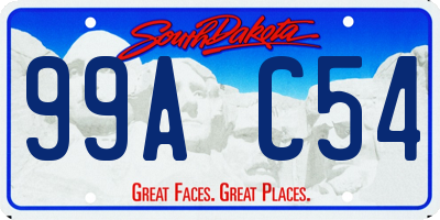 SD license plate 99AC54