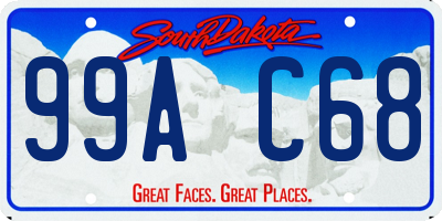SD license plate 99AC68