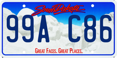 SD license plate 99AC86