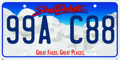 SD license plate 99AC88