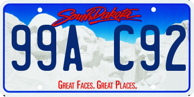 SD license plate 99AC92