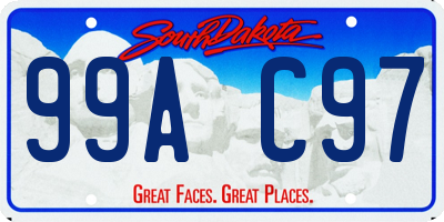 SD license plate 99AC97