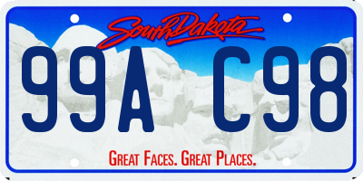SD license plate 99AC98