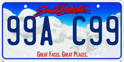 SD license plate 99AC99