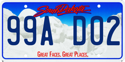 SD license plate 99AD02