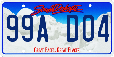 SD license plate 99AD04