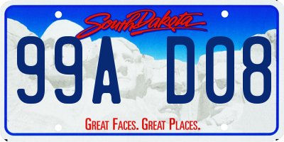 SD license plate 99AD08