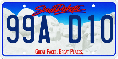 SD license plate 99AD10