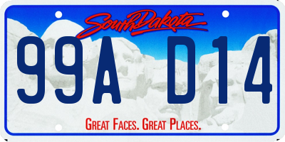 SD license plate 99AD14