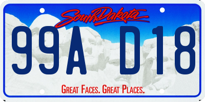 SD license plate 99AD18
