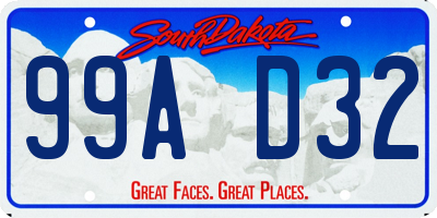 SD license plate 99AD32