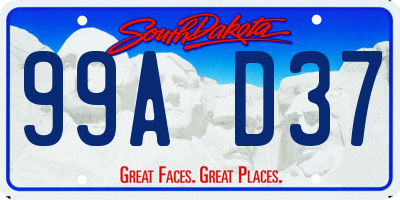 SD license plate 99AD37