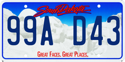 SD license plate 99AD43