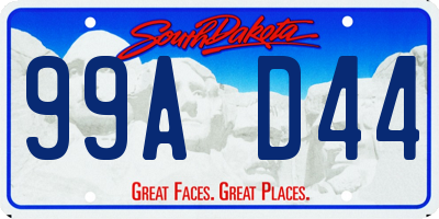 SD license plate 99AD44