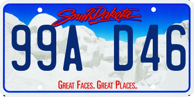SD license plate 99AD46