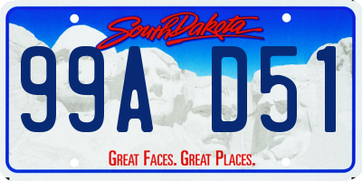 SD license plate 99AD51
