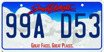 SD license plate 99AD53