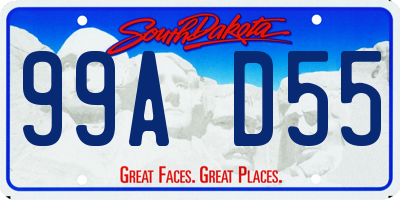 SD license plate 99AD55