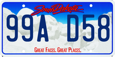 SD license plate 99AD58